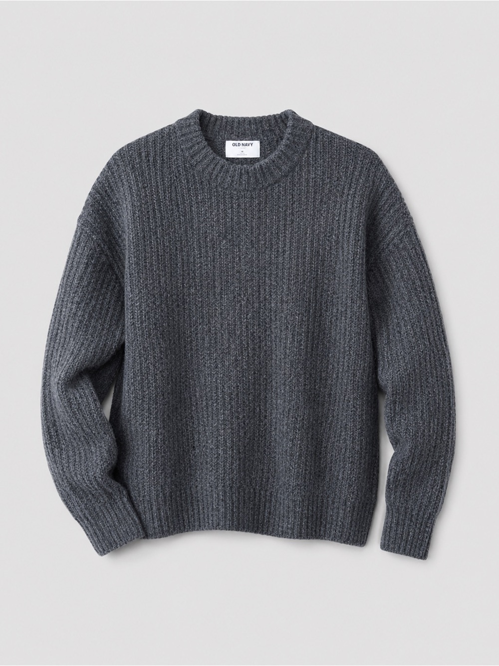 Old Navy Wool Blend‎ Sweater Size Medium Chunky Fuzzy Indie Grey Jumper NWT